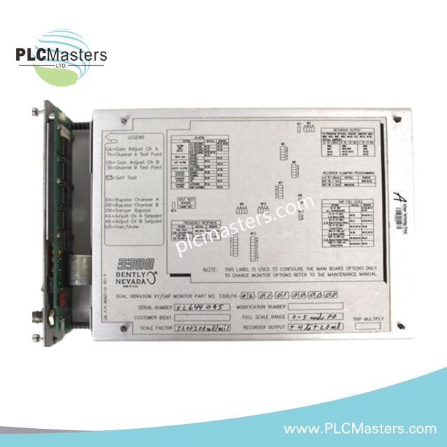 Bently Nevada 3300/16-02-01-01-00-00-02 Dual Vibration Monitor